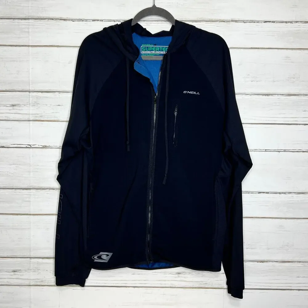 O’Neill Supertech Full Zip Packable Jacket Black Size Medium